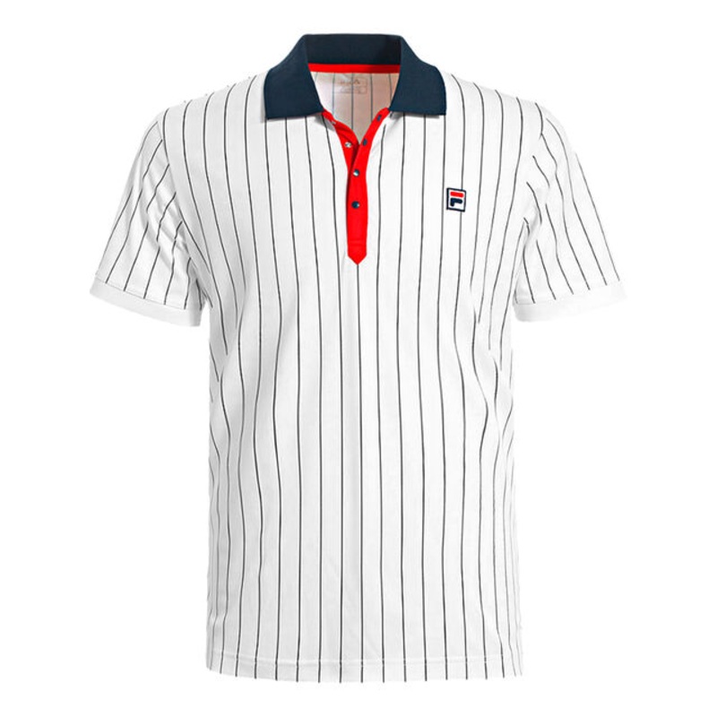 Stripes Polo Men – White, Dark Blue