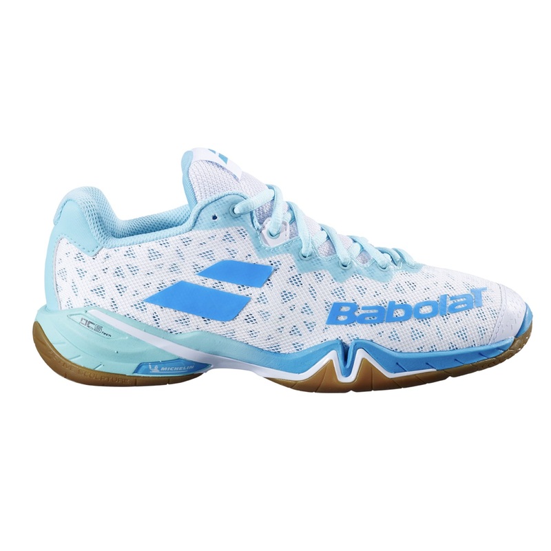 Babolat Shadow 4 Badminton Shoe Women – White/Blue