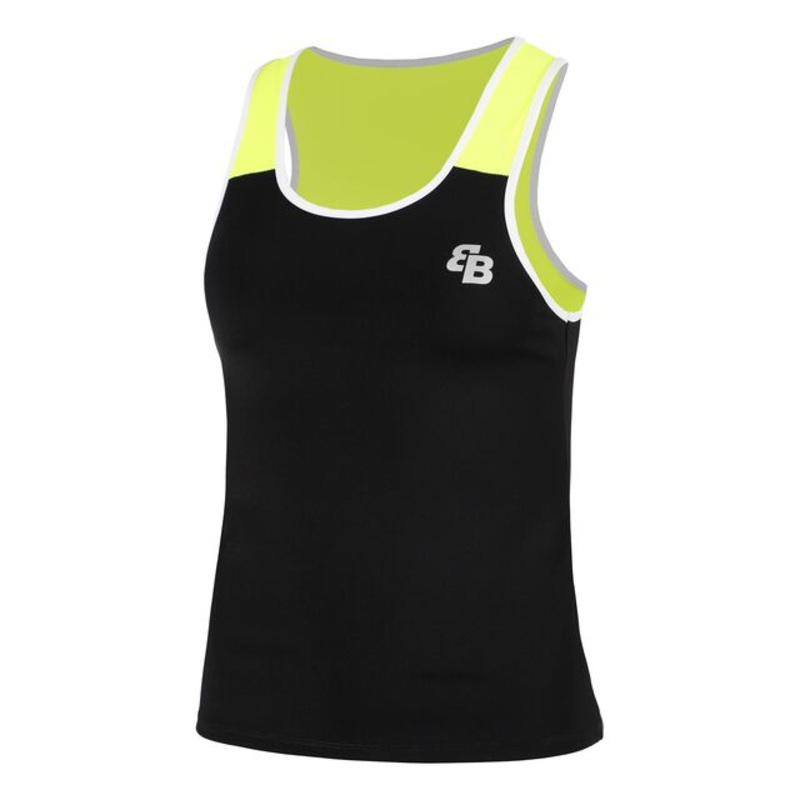 Shanghai Tank Top Women – Black, Neon Yellow