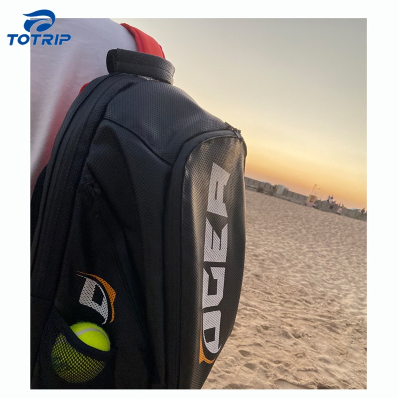 Custom PU Leather Pickleball Padel Tennis Racket Backpack Bag