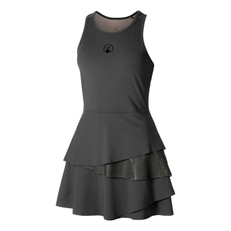 Sparkle Cross Flounce Dress Women – Anthracite