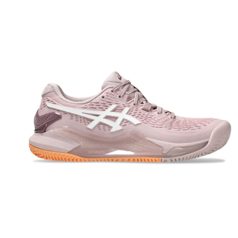 Asics Womens Gel-Resolution 9 Wide Tennis Shoes Watershed Rose and White