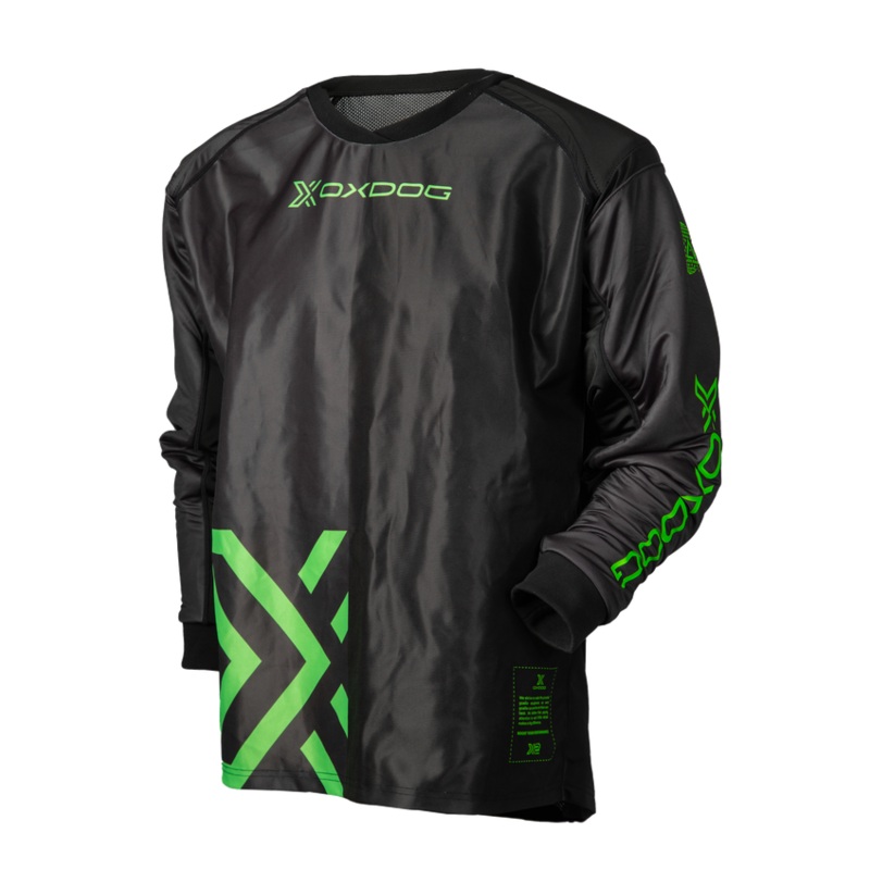 Oxdog X2 Goalie Shirt SR Padded Black/Green 25/26