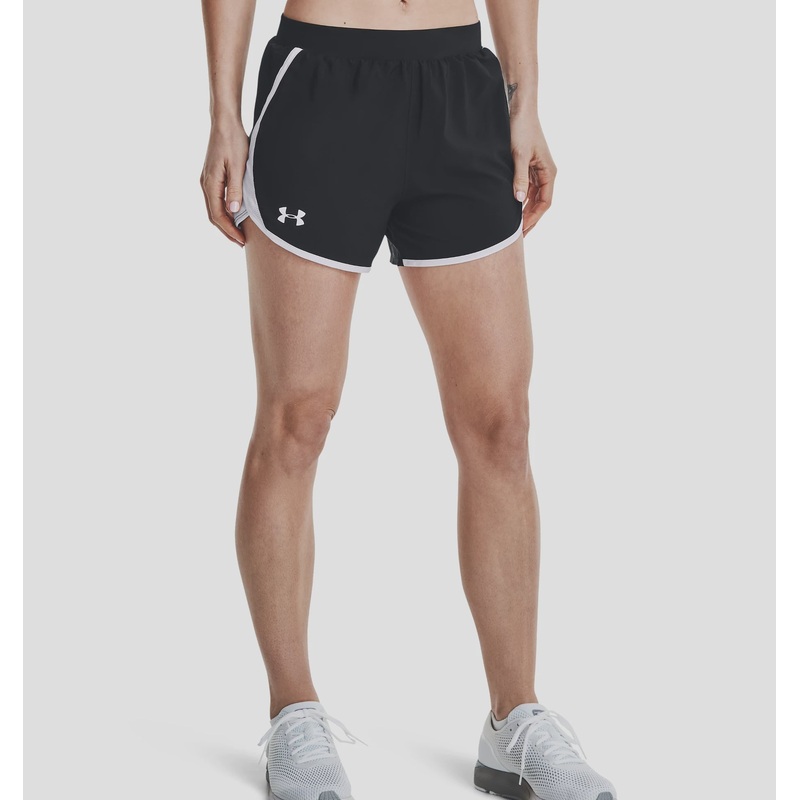 Women’s UA Fly-By 2.0 Shorts – Black / White