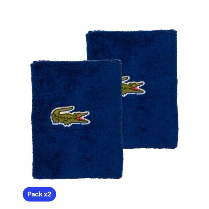 Muequeras Largas Lacoste Sport Azul Marino (Pack x2)