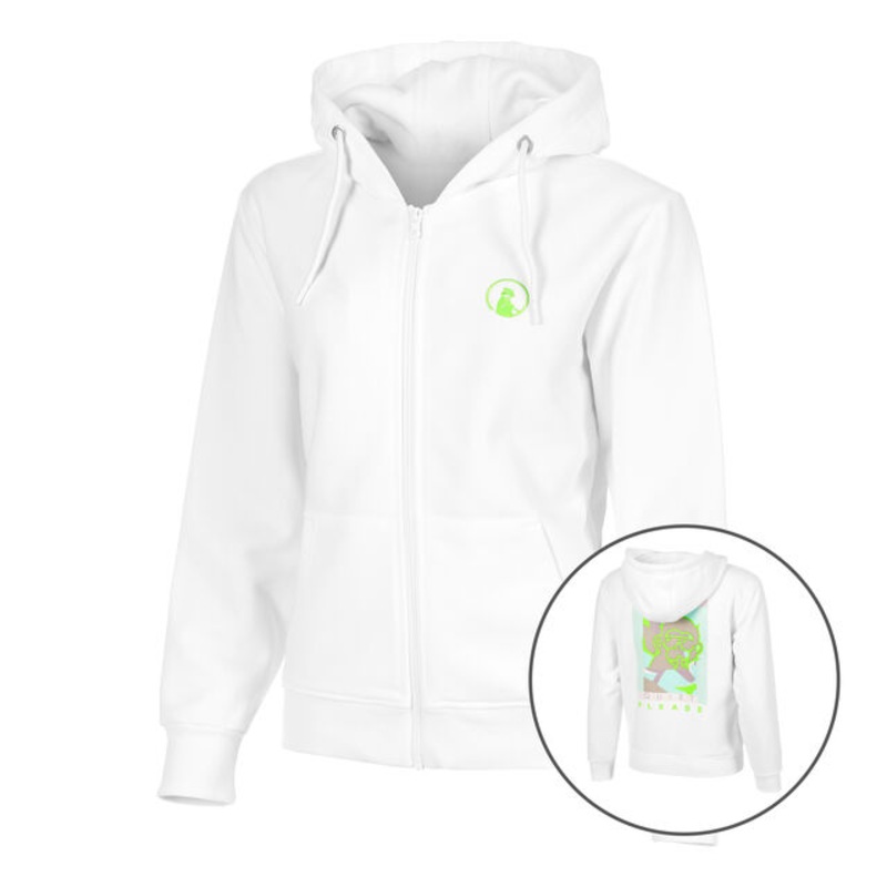 Wild Collage Zip Hoodie Women – White, Multicoloured