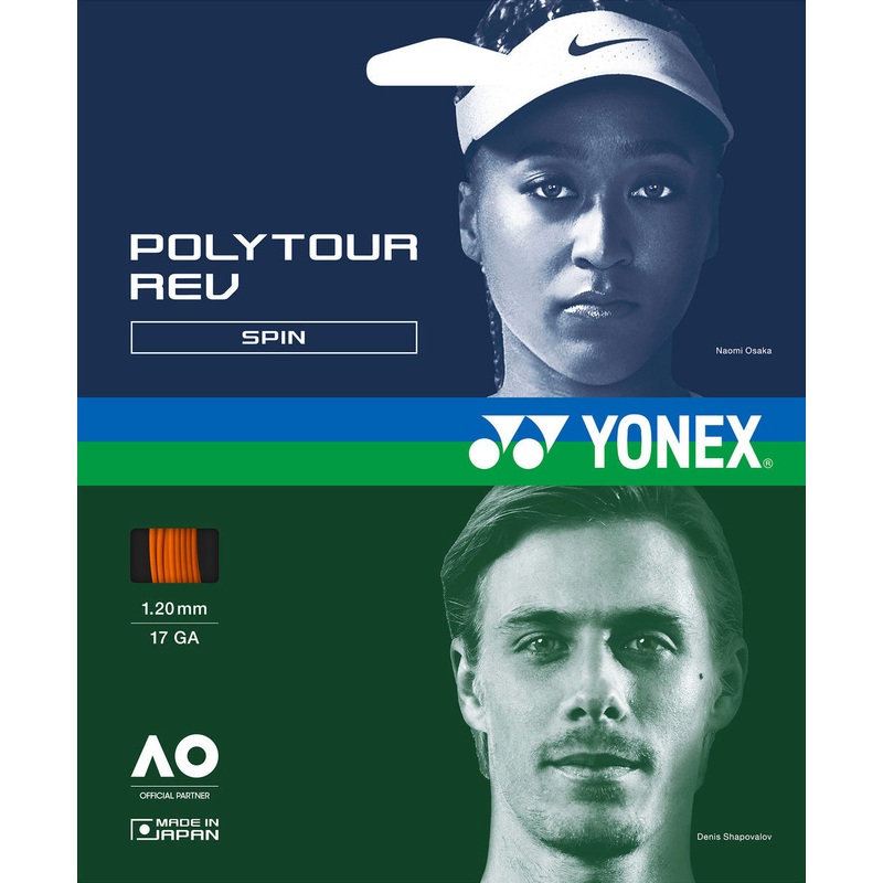 Yonex Polytour Rev 1.20mm 12m Pack Tennis String Orange