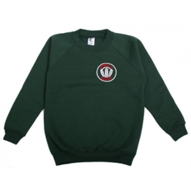 Ysgol Y Wern Sweatshirt|2/3|3/4|5/6|7/8|JS 9/10|JM 11/12|JL 13|JXL|S|M|L|BOTTLE GREEN