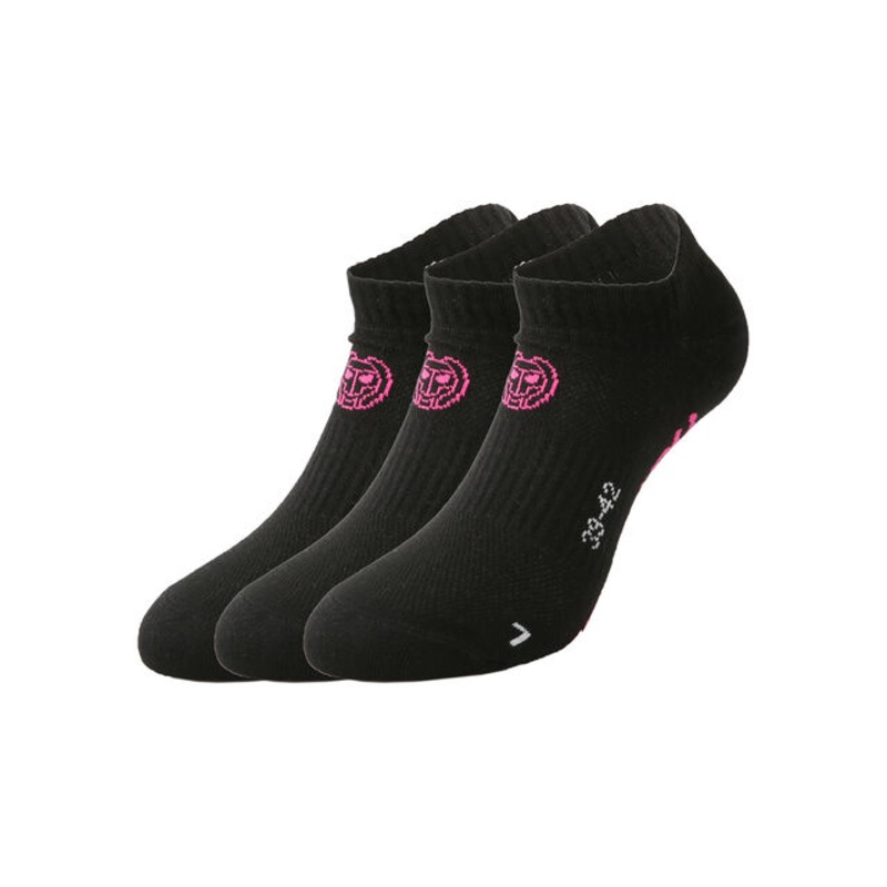 Karli Tech No-Show Sports Socks 3 Pack – Black, Pink