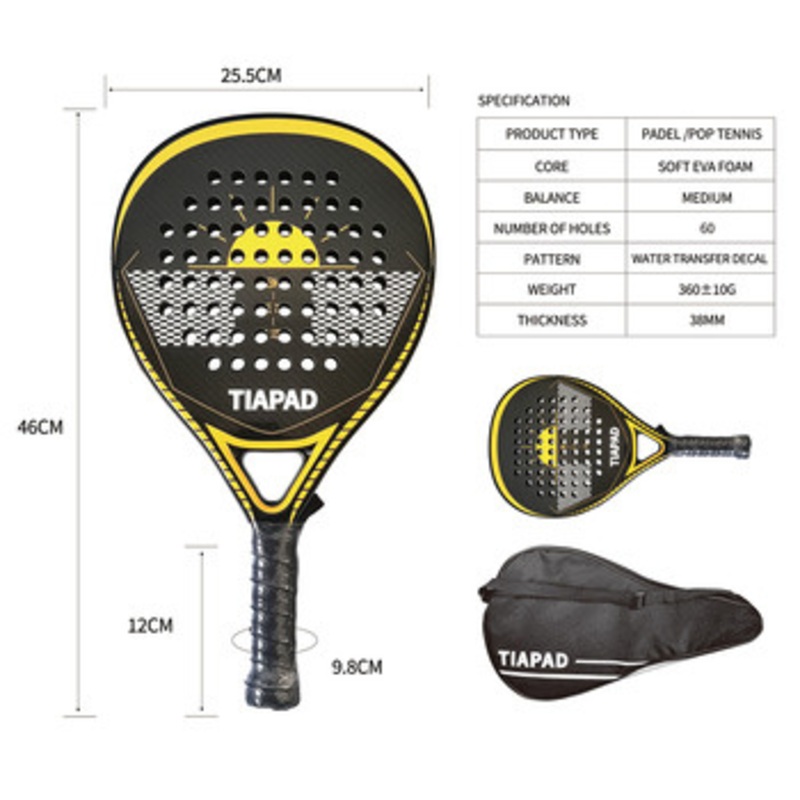 The Latest Model of Tennis Racket Fiberglass Carbon Fiber Power Lightweight EVA Foam Padle Racket