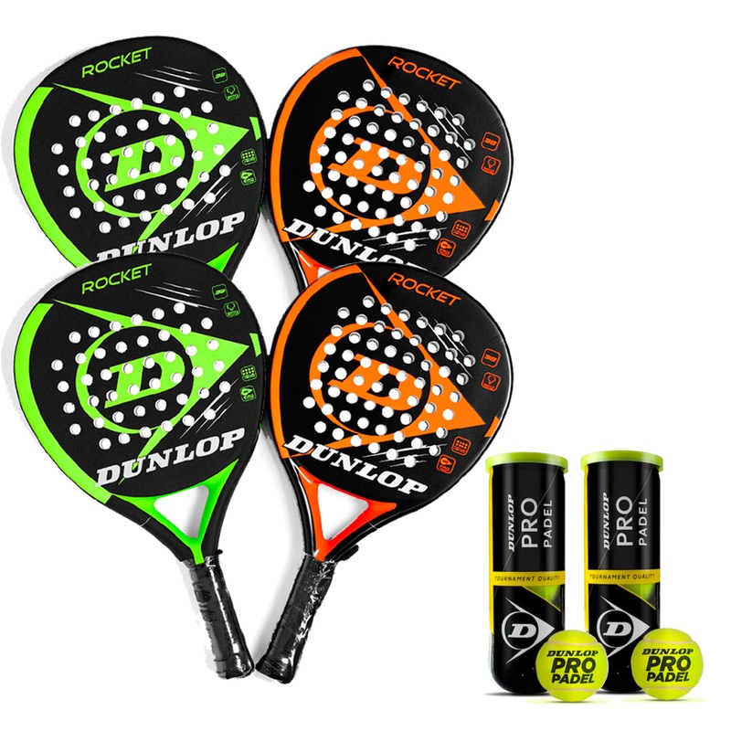 Dunlop Startpaket Rocket – 4 st padelrack + bollar