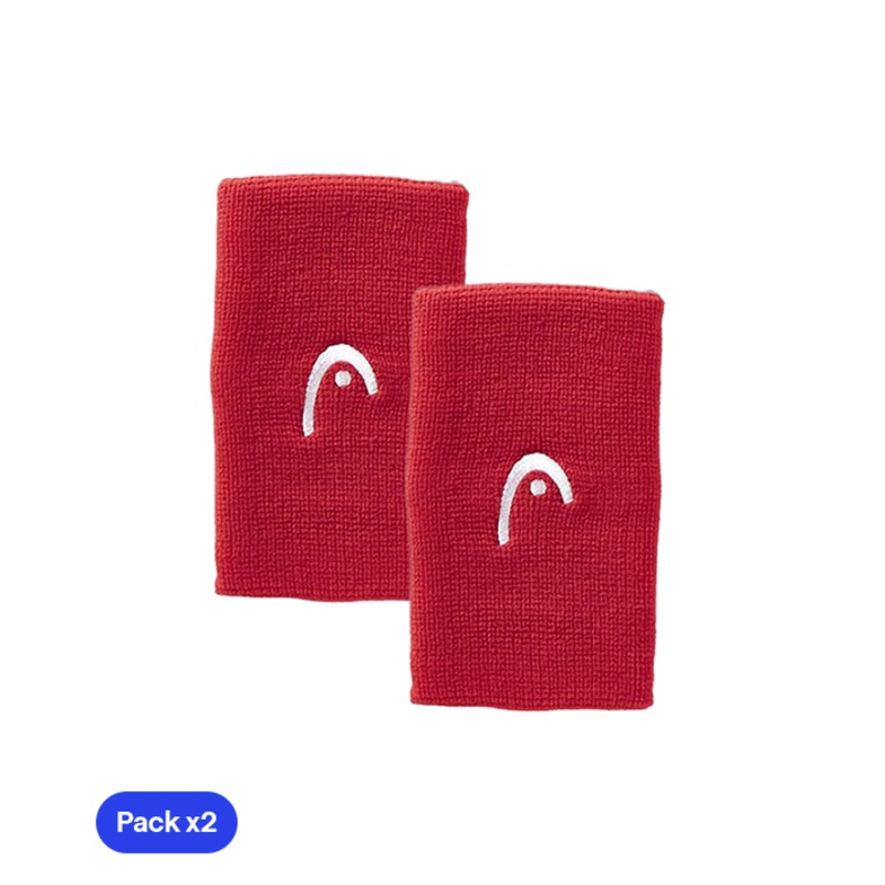 Muequeras Largas HEAD Rojo (Pack x2)