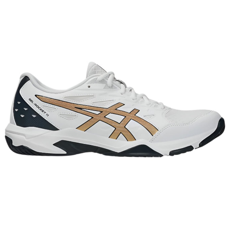 Asics Gel Rocket 11  Indoor Court Shoe – White/Pure Gold