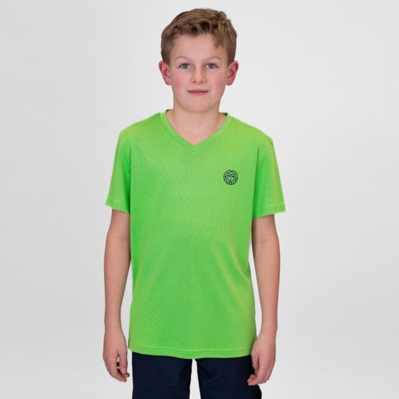 Crew Inside Out V-Neck T-Shirt Boys – Neon Green, Dark Blue