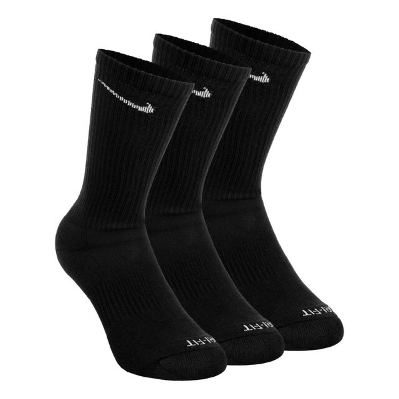 Everyday Plus Cushioned Crew Sports Socks 3 Pack – Black