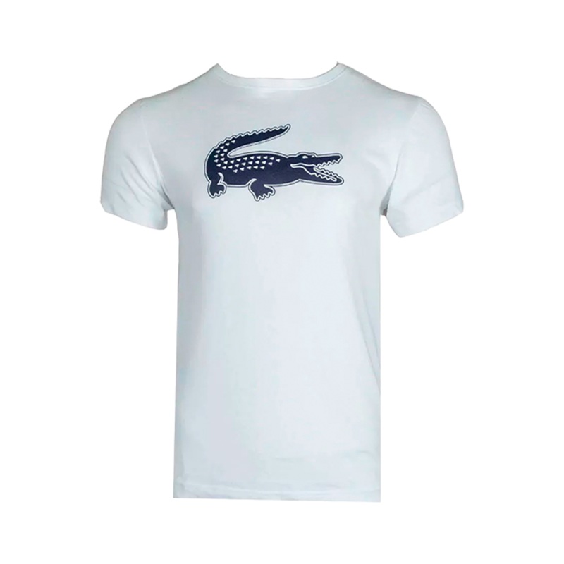 Camiseta Lacoste Sport Regular Fit Blanca Logo Negro