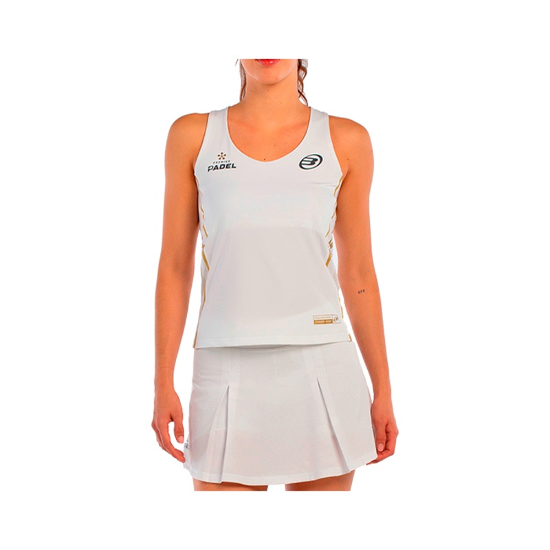Camiseta Tirantes Bullpadel Acora Women Blanco 2025 Premier Padel
