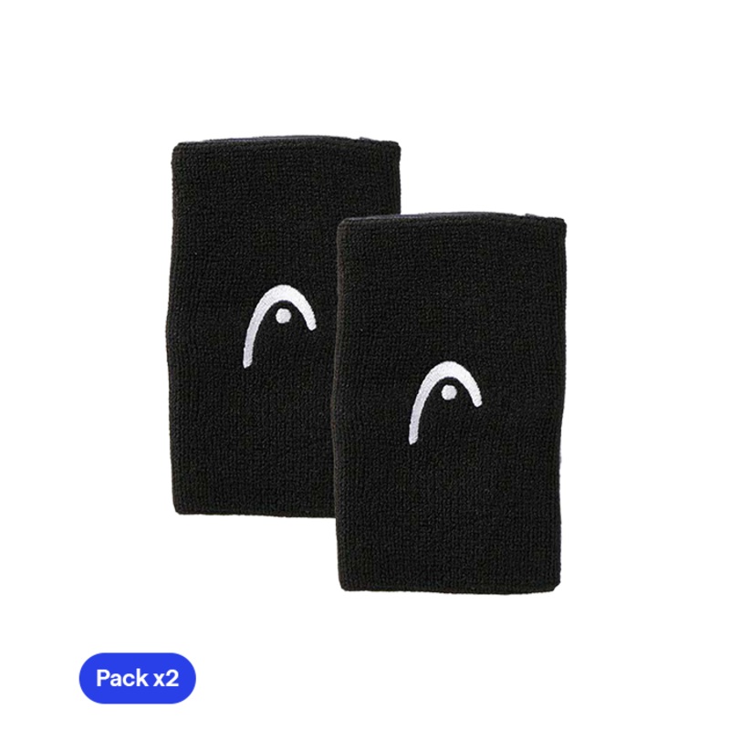 Muequeras Largas HEAD Negro (Pack x2)