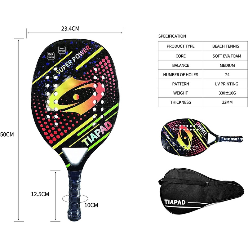 Best Price 100% Carbon Kids Racket EVA Junior Beach Tennis Padel