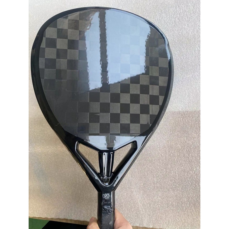 Customized 3K 12K 18K Glass Fiber Carbon Fiber Black EVA Bright Surface Padel Racket