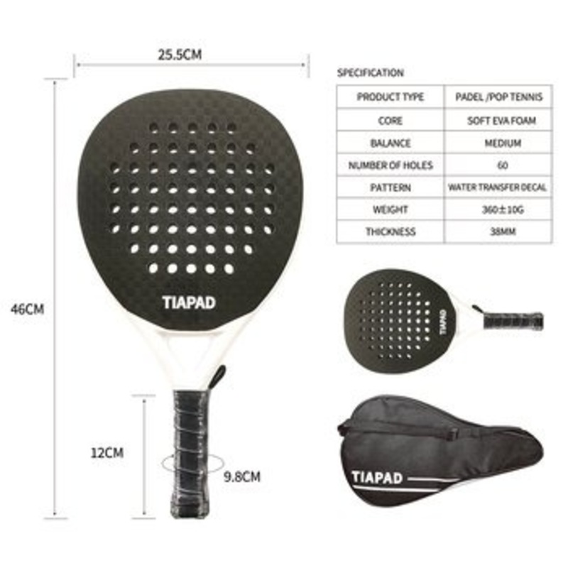 2023 OEM Favorite 3K Carbon Padel Rackets Soft EVA Speed Paddle Racquets