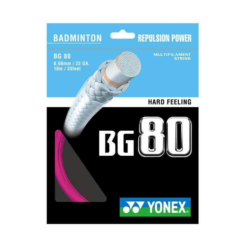 Yonex BG80 Badminton String (10m Set) Neon Pink