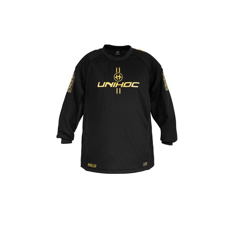 Unihoc Goalie Sweater ALPHA EVOLAB Black/Gold 25/26
