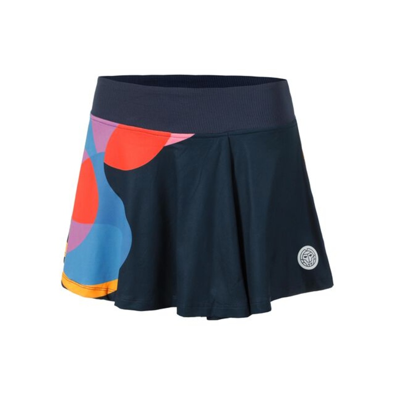 Twiggy Printed Wavy Skirt Women – Dark Blue, Multicoloured