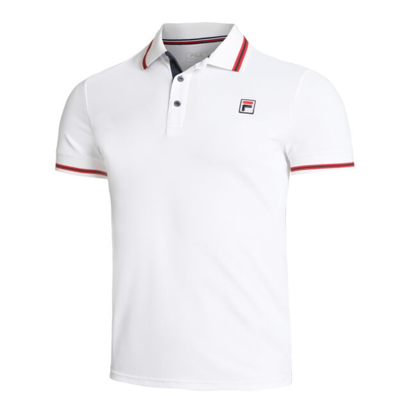 Core Button Piro Polo Men – White, Red