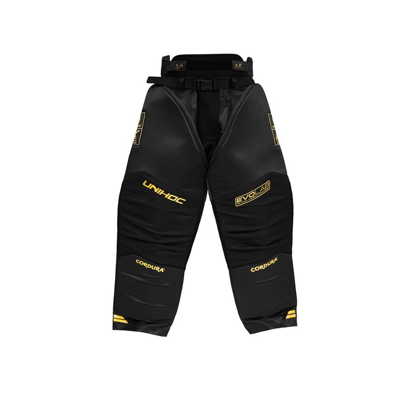 Unihoc Goalie Pants ALPHA EVOLAB Black/Gold 25/26