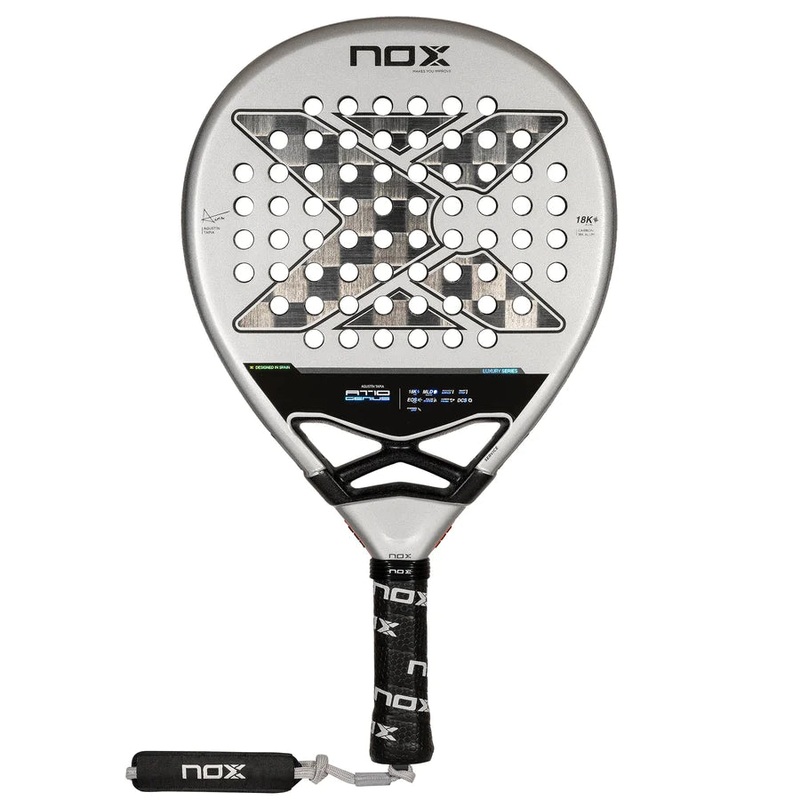 Pala Padel Nox AT10 Genius 18K By Agustin Tapia (360-375gr) 2024+Tarro de pelotas+Overgrip+Protector+Funda