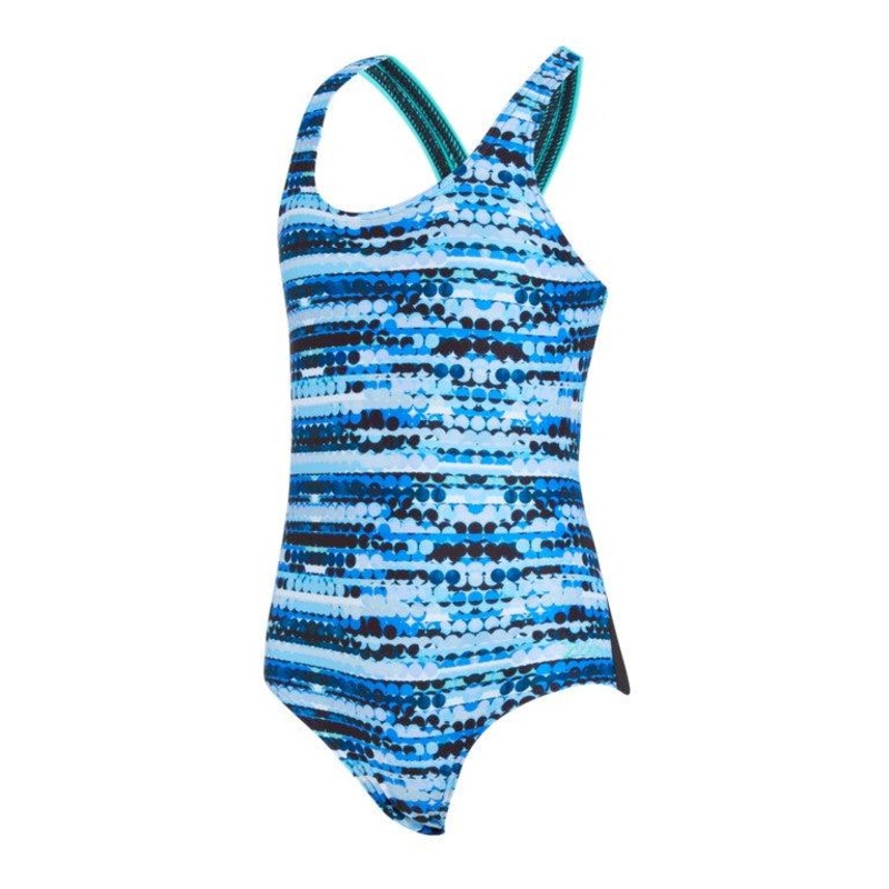 Zoggs Rock Wave Girls Rowleeback Swimming Costume