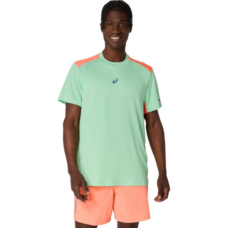 Court T-Shirt Men – Green, Coral