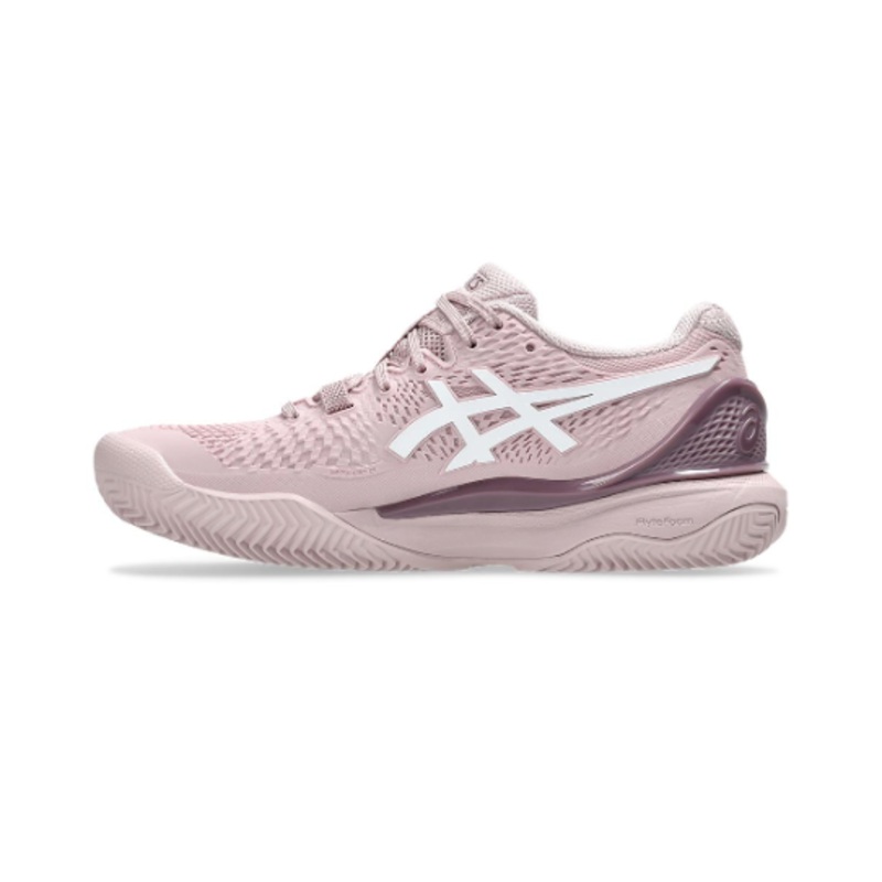 Asics Womens Gel-Resolution 9 Clay Tennis Shoes Watershed Rose and White