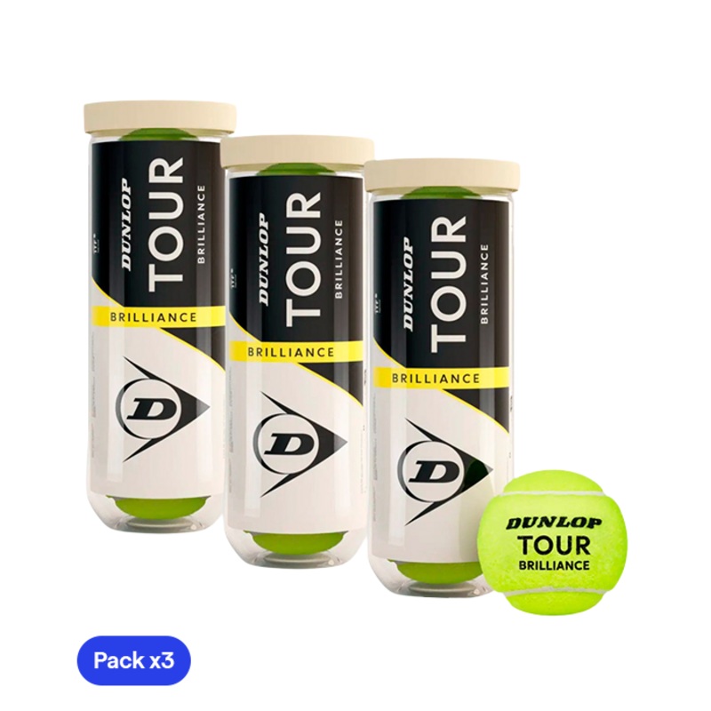 Pelotas Dunlop Tour Brilliance Tenis (Pack x3)