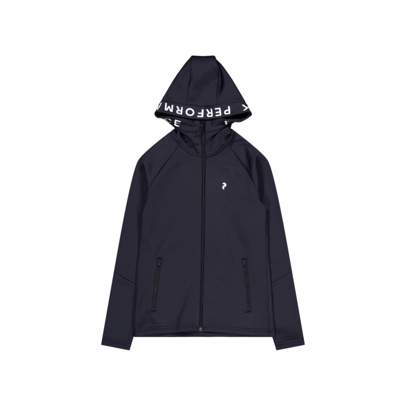 W Rider Mid Zip Hood Black|XS|XL
