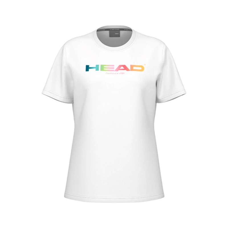 Camiseta Head Rainbow Women Blanco 2025