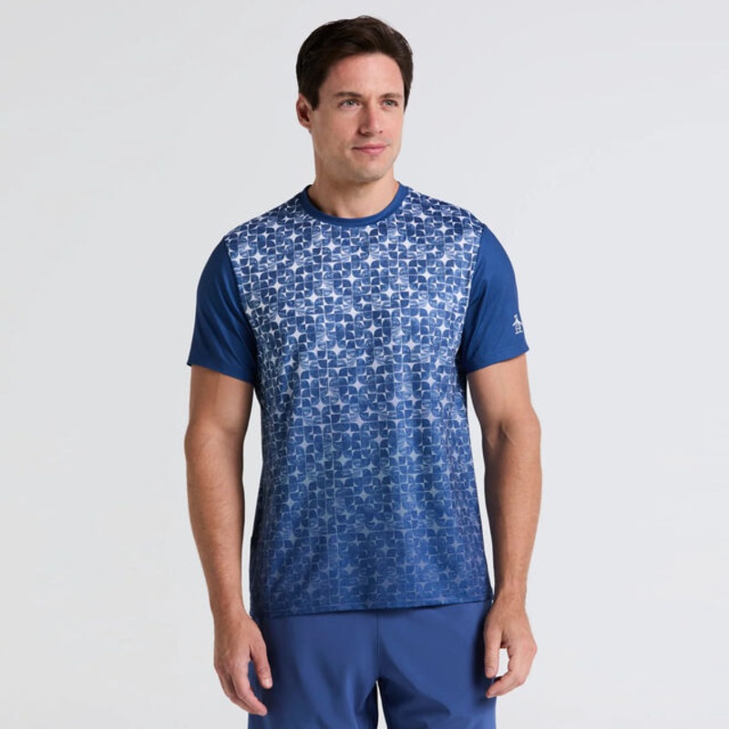 Performance Crew Block T-Shirt Men – Dark Blue