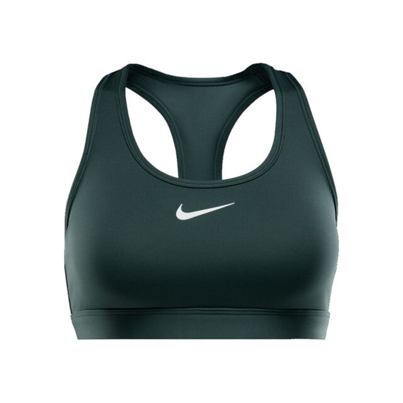 Swoosh Medium Support Sports Bras Women – Dark Green, White