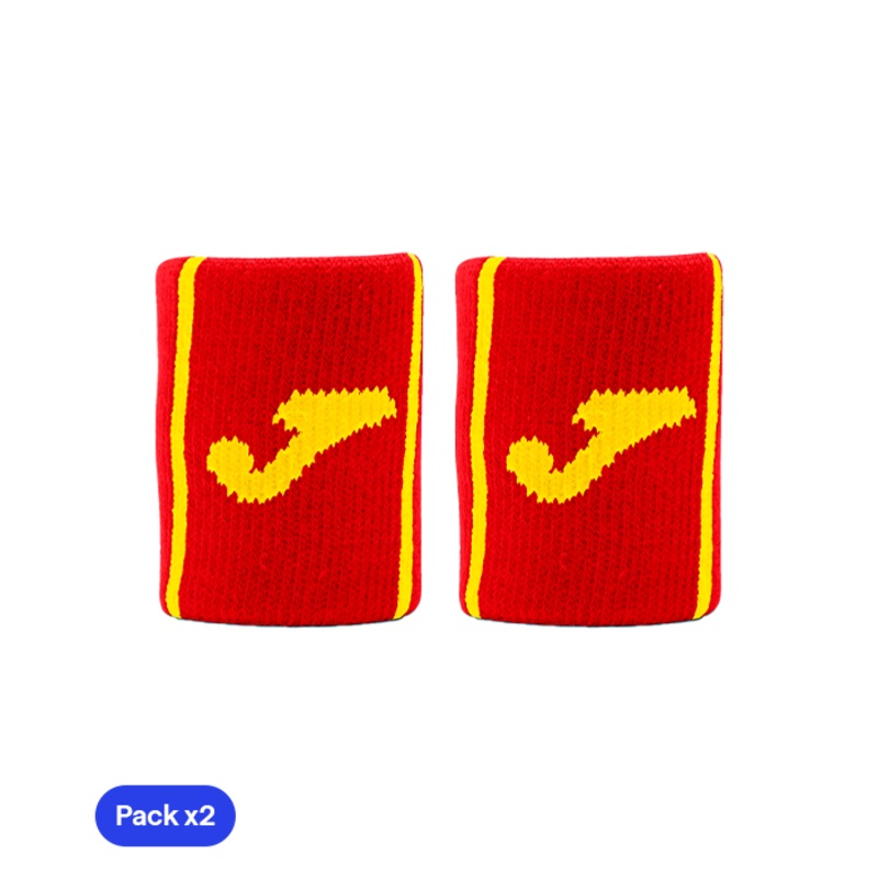 Muequeras Joma Game Cortas Rojo/Amarillo Pack x2