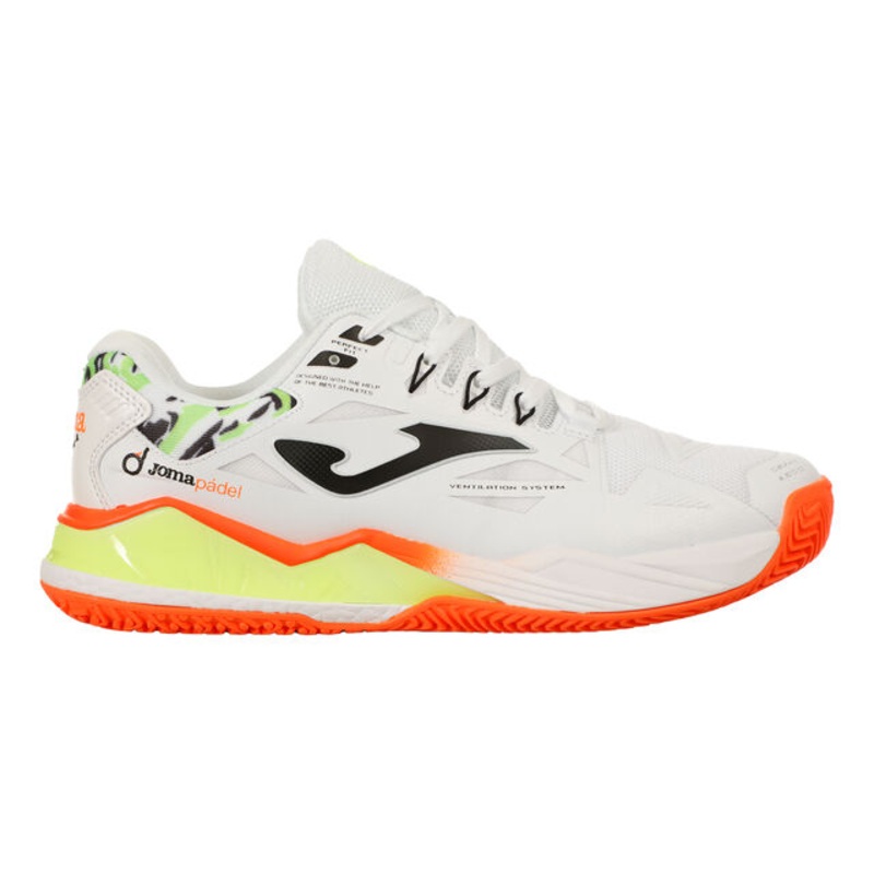 Spin Padel Shoe Men – White, Orange