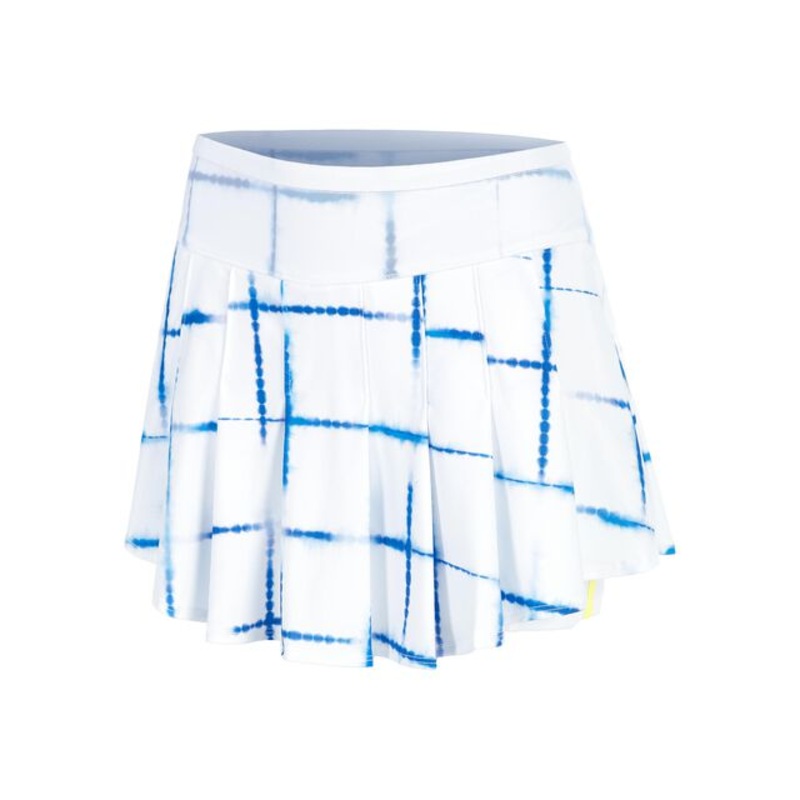 Shibori Plaid 13.5in Skirt Women – White, Blue