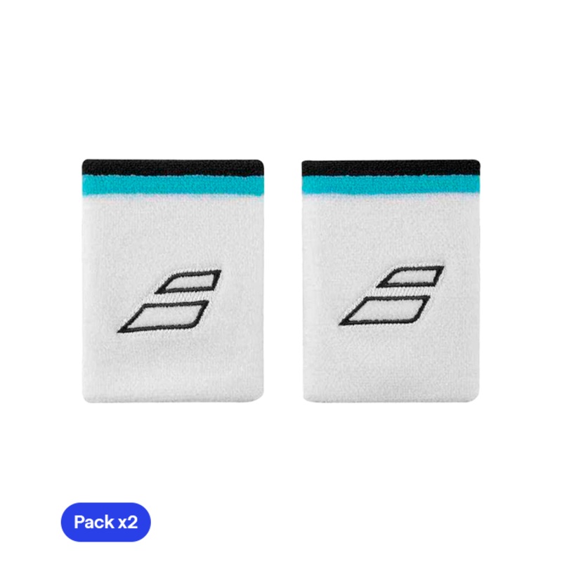 Muequera Babolat Terry Jumbo Blanco/Azul (Pack x2)