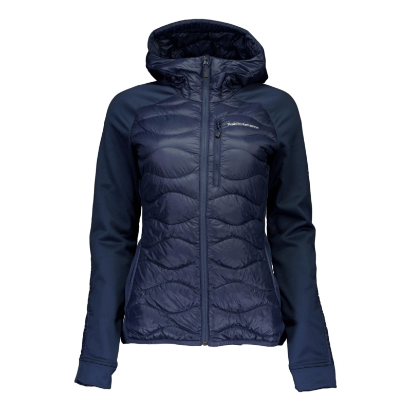 W Helium Down Hybrid Hood Blue Shadow