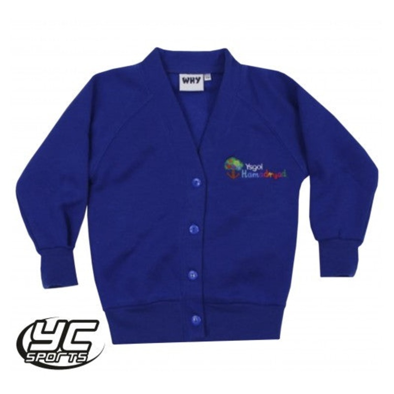 Ysgol Hamadryad Cardigan|2/3|3/4|5/6|7/8|JS 9/10|JM 11/12|JL 13|JXL|S|M|ROYAL