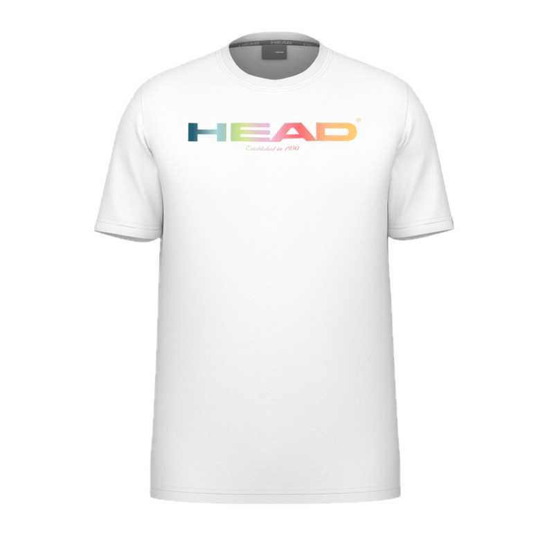 T-Shirt Head Rainbow Men White