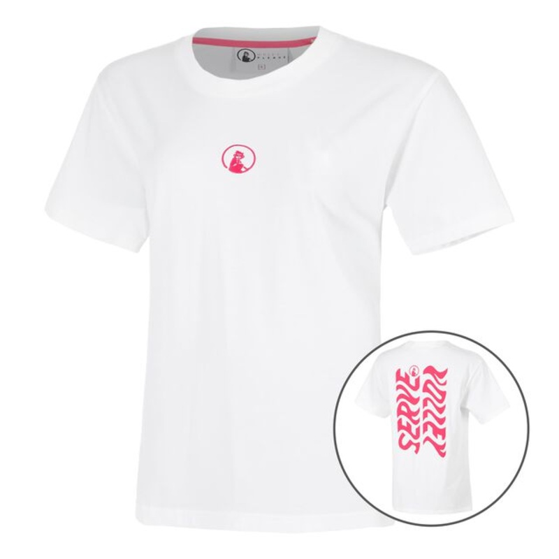 Create Wavy Boyfriend T-Shirt Women – White, Pink