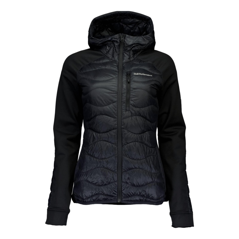 W Helium Down Hybrid Hood Black