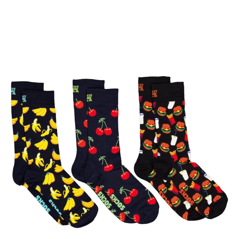 3-pack Food Socks Gift Set Navy