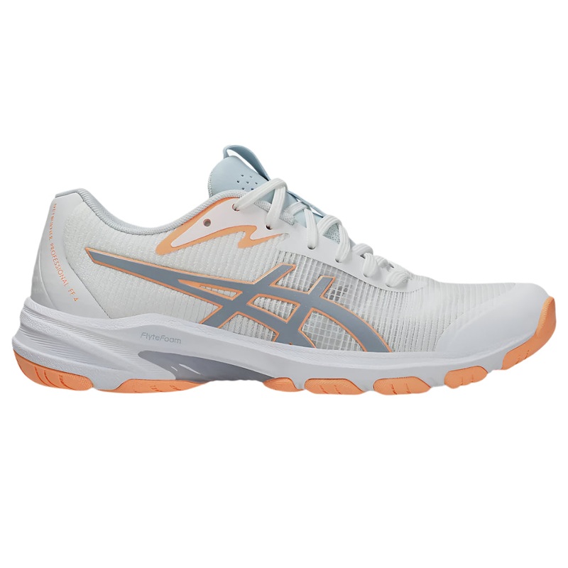 Asics Netburner Professional FF 3 Ladies Netball Shoe -White/Grey Blue